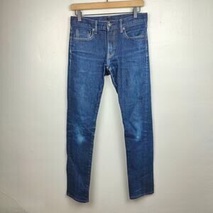 Uniqlo Selvedge Jeans Mens 29 Indigo Wash Slim Fit Zip Fly Preppy Kaihara Fabric